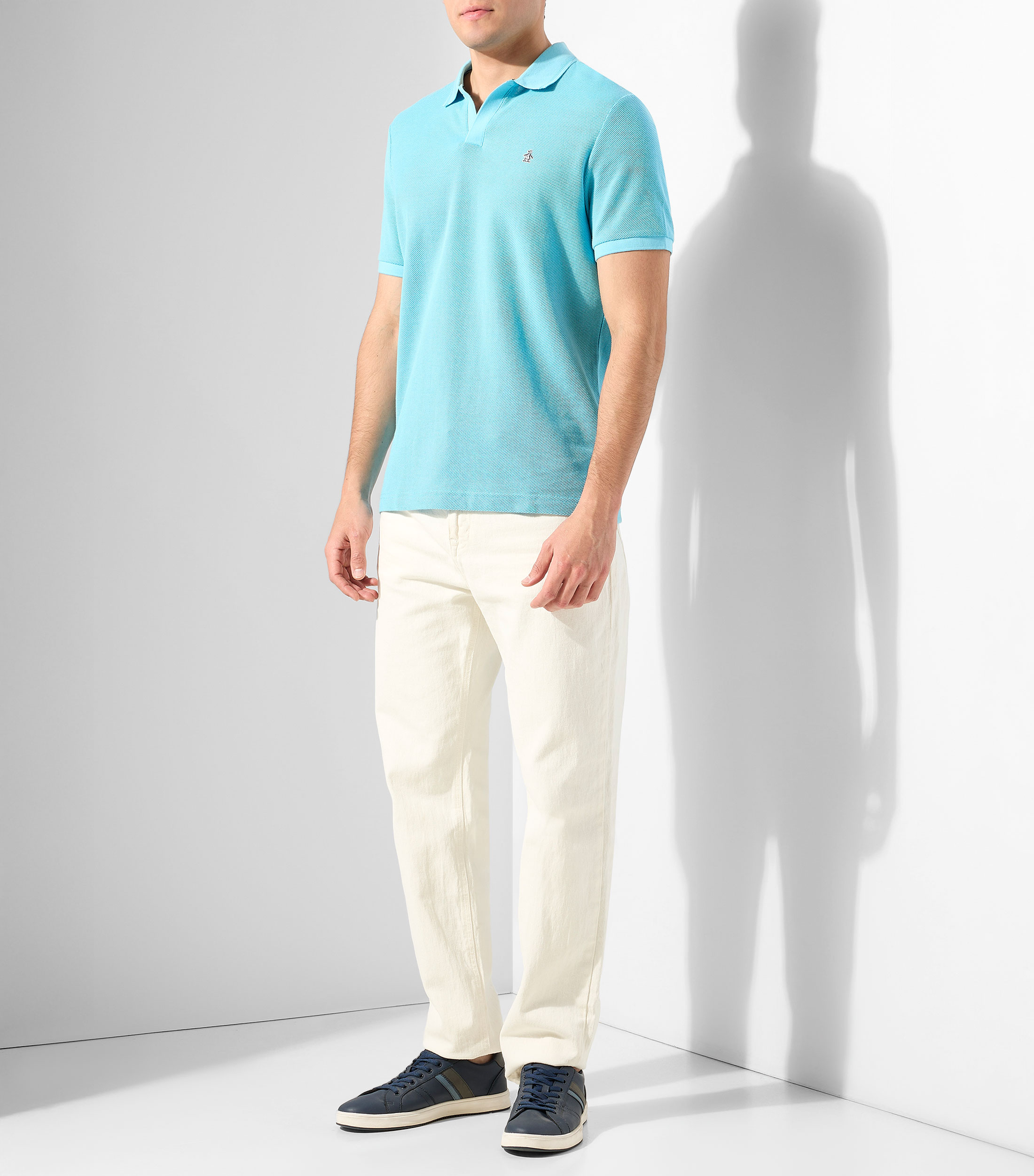 Playera tipo polo manga corta lisa Hombre